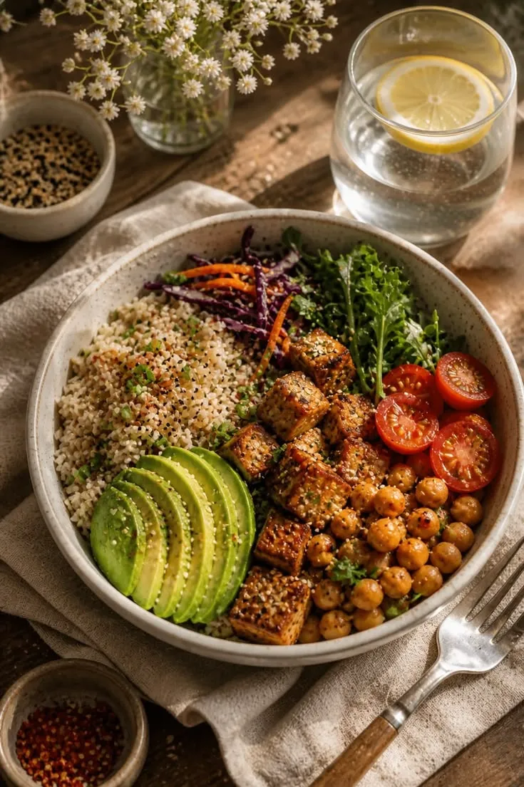 Wholesome ingredients laid out for meal preparation